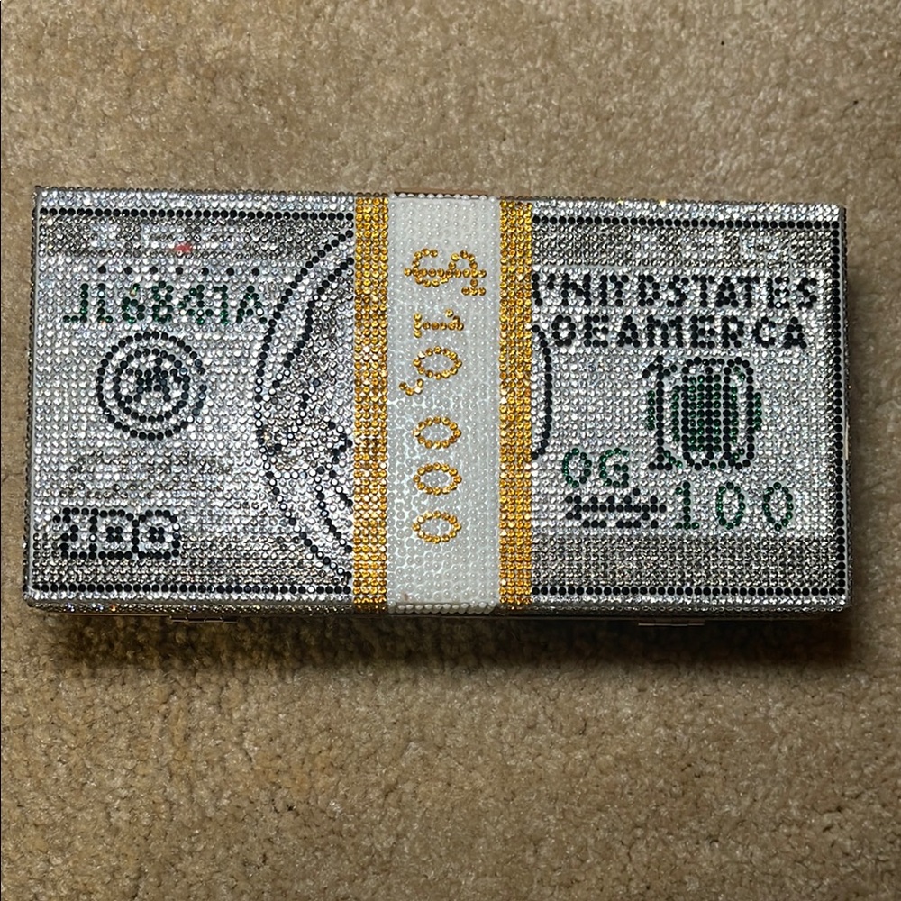 Sparkling Crystal Money Clutch